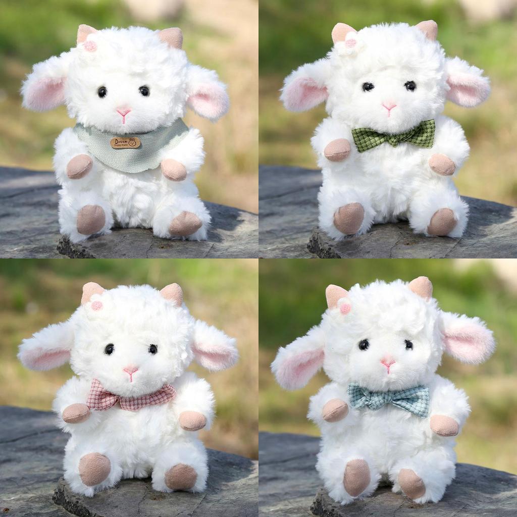 Plush Sheep Doll With Bow Tie For Kids Gift And Sleep Companion