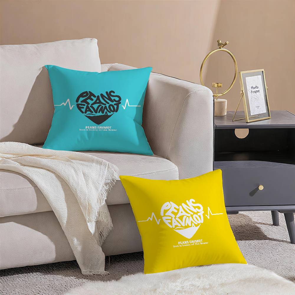 Lovely Sentence For Family Warm Hearts Pillow Case Comfort Sofa Bed Silky Elegant Invisible Zipper Decorative Cushion Cover