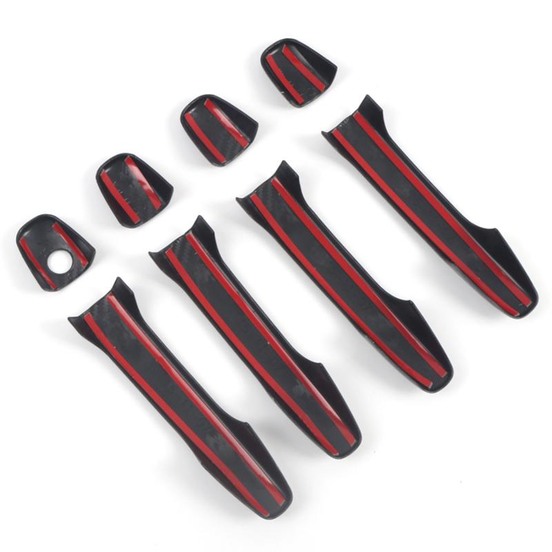 For Subaru Wrx Sti 2015-2021 Carbon Fiber Look Exterior Car Door Handle Cover Trim