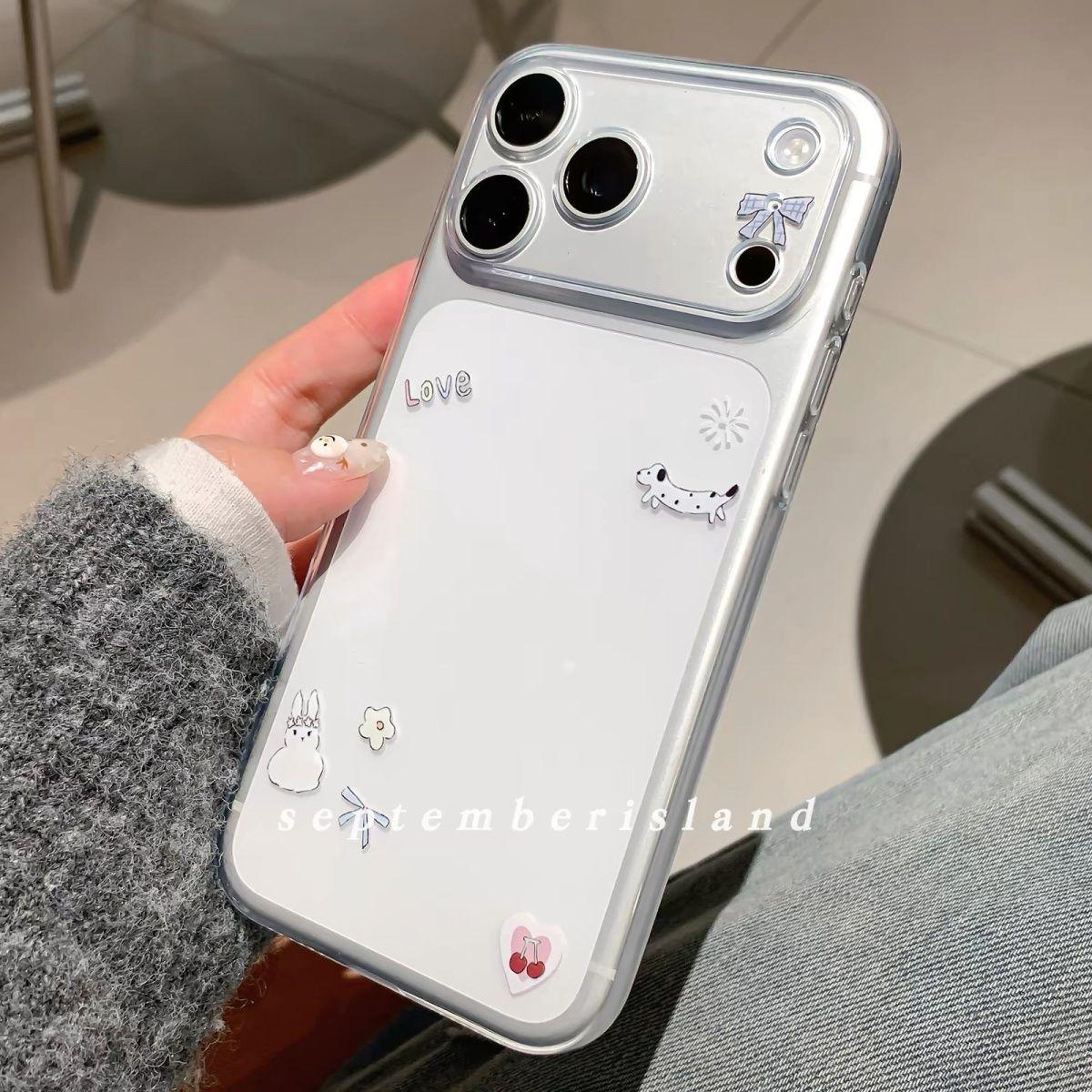 

Transparent Cartoon Dog Case for Apple 17Pro, 16, 15ProMax, 14, 13, 12 iPhone 12 Pro Max