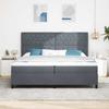 Box Spring Bed with Mattress and LED Dark Grey 200 X 200 Cm Velvet