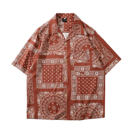 Pánská košile s klasickým límcem, ve vintage stylu, z měkké látky, volného střihu, letní topy pro každodenní nošení