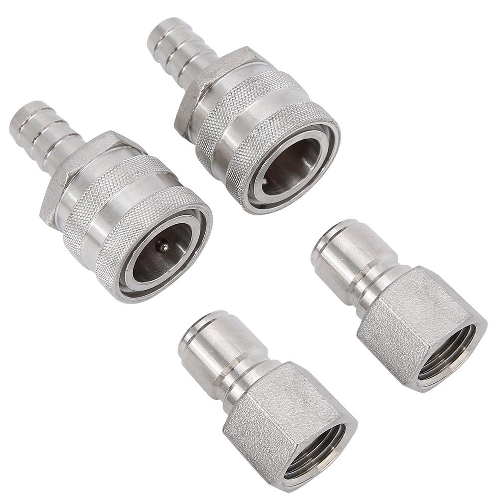 Stainless Steel G1/2in Thread Quick Connector Beer Barrel Connector Adapter Home Brew Fitting