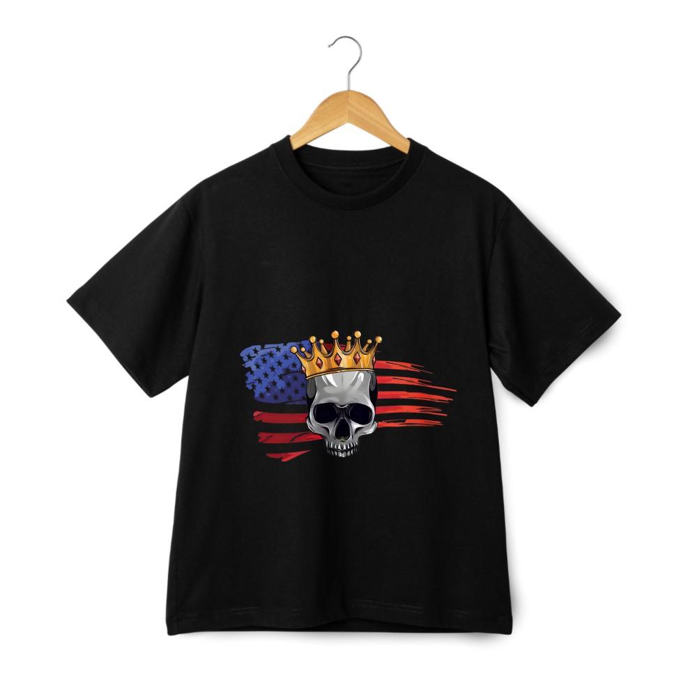 

Футболка «Корона и череп XXI века» - Винтажная футболка с американским флагом для протеста 4XL