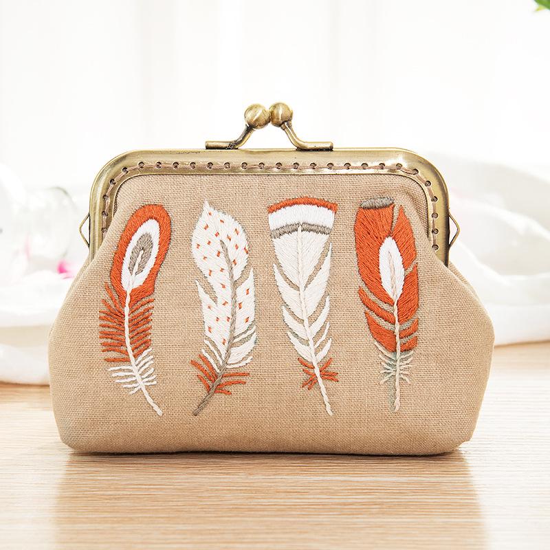 Handmade Suzhou Embroidery 3D Kiss Lock Purse DIY Kit - Ancient Korean Style Coin Bag