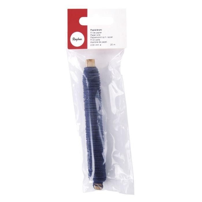 Papierdraht - RAYHER - 24116384 - 0,55mm - Blaue Farbe - 20 Meter auf Holzspule