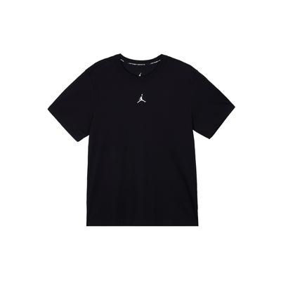 Męski T-shirt casual z krótkim rękawem i okrągłym dekoltem w jednolitym kolorze, czarny FN5830-010