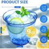 50 Pack Plastic Cups 9 Oz Royal Blue Clear Plastic Cups for Cocktail Fancy Disposable Cup for Party Stemless Wine Glasses for Wedding Thanksgiving Chr