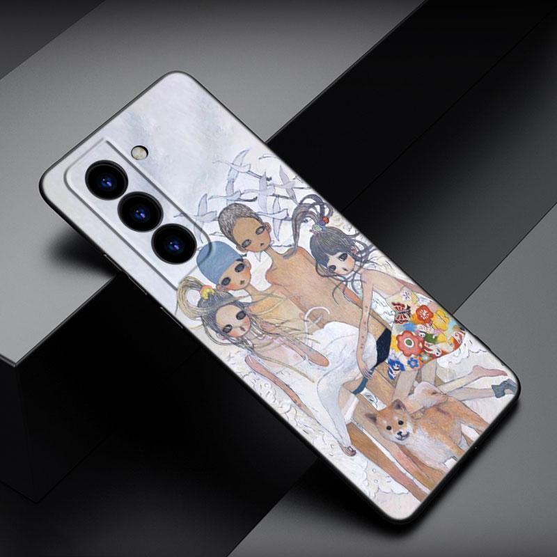 Aya Takano Phone Case For Samsung Galaxy S22 Pro S21 S20 FE Ultra S10 Lite S10 S10E S9 S8 Plus Soft TPU Black Cover