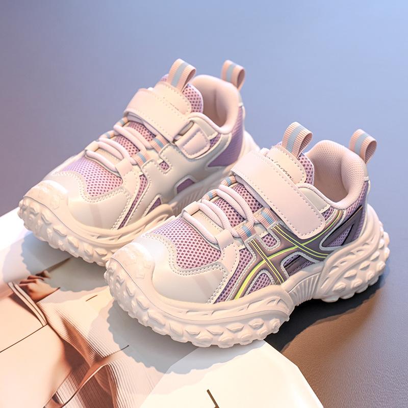 Girls' sports shoes autumn mesh breathable new 2025 children's running dirt-resistant students versatile dad shoes