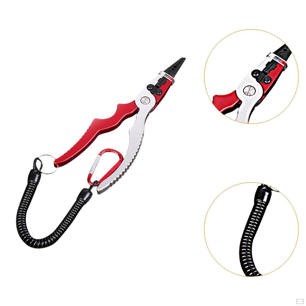 17.5cm Fishing Pliers Lip Gripper Hand Tools Aluminum with Sheath Portable Tackle