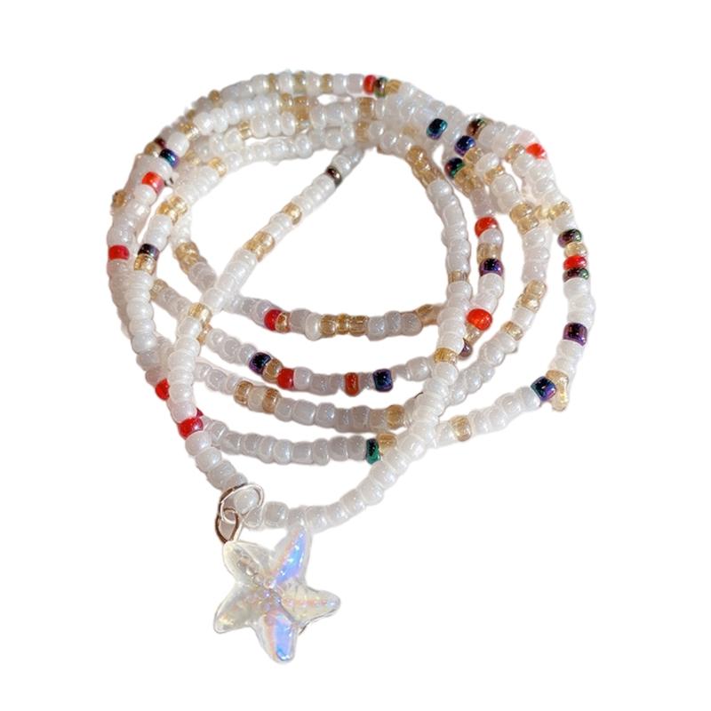 Small Rice Beads Layering Bracelets Stackable Wristband Colorful Beaded Bracelet Fashion Clear Pendant Bracelet Jewelry