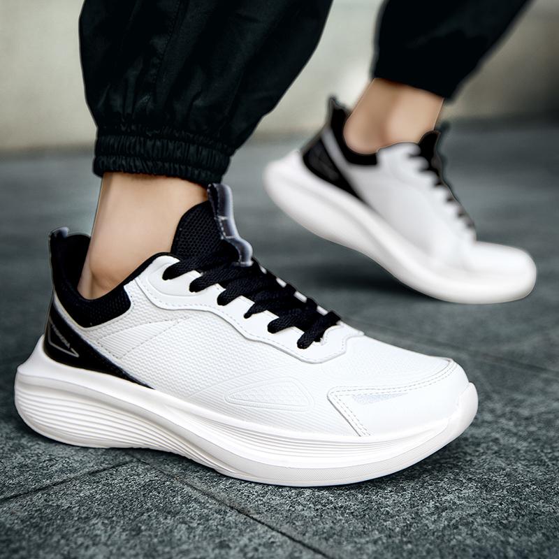Fashion 2025 Man Leather High-quality Casual Breathable Flat Non-slip Tennis Shoes Outdoor Trendy Walking Shoes for Men