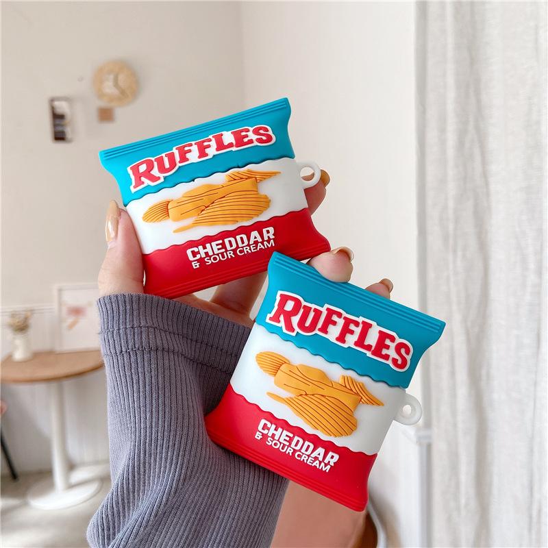 

3D Чеддер картофельные чипсы еда ударопрочный защитный силиконовый чехол для наушников Airpods Pro 2 чехол для детей мальчиков девочек Funda for airpods 3 2021