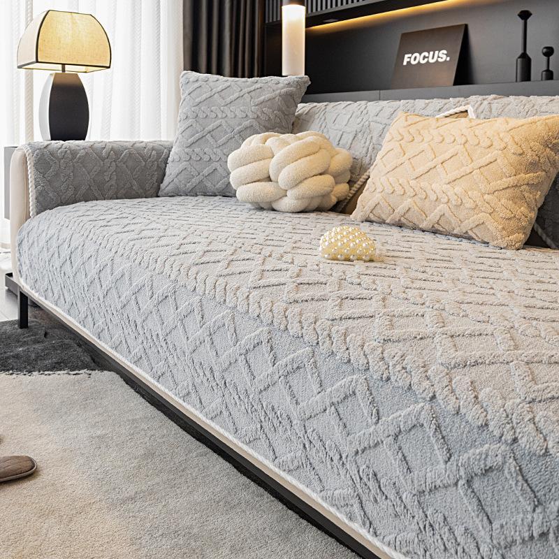Sofa Cushion Four Seasons Universal Simple and Light Luxury Plush Leather Sofa Non-Slip Cushion Sofa Cover Cover Cloth