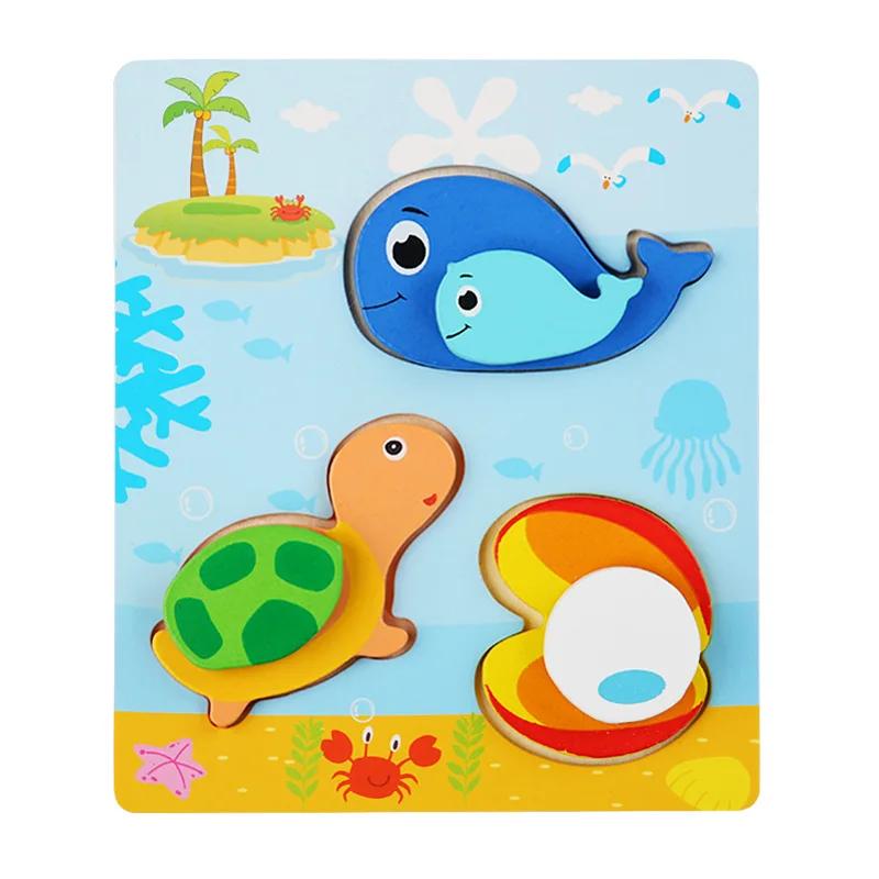 Rompecabezas de Madera 3D para Bebés Montessori Juguetes de Rompecabezas de Emparejar para Niños