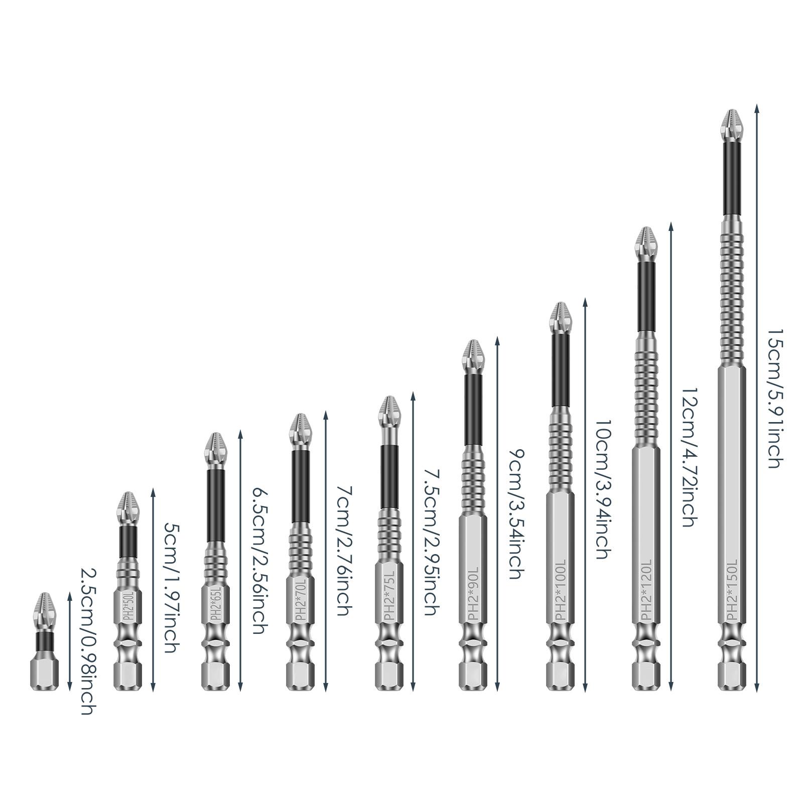 

9/18Pcs Magnetic Nonslip Screwdriver Drill Bit Set Carbon Steel Impact Driver Cross Head Electric Drill Screwdriver Tips