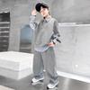 Boys' Autumn Lapel POLO Shirt Harem Pants Suit, Big Children's Korean Version of The Loose Sports Two-piece Suit