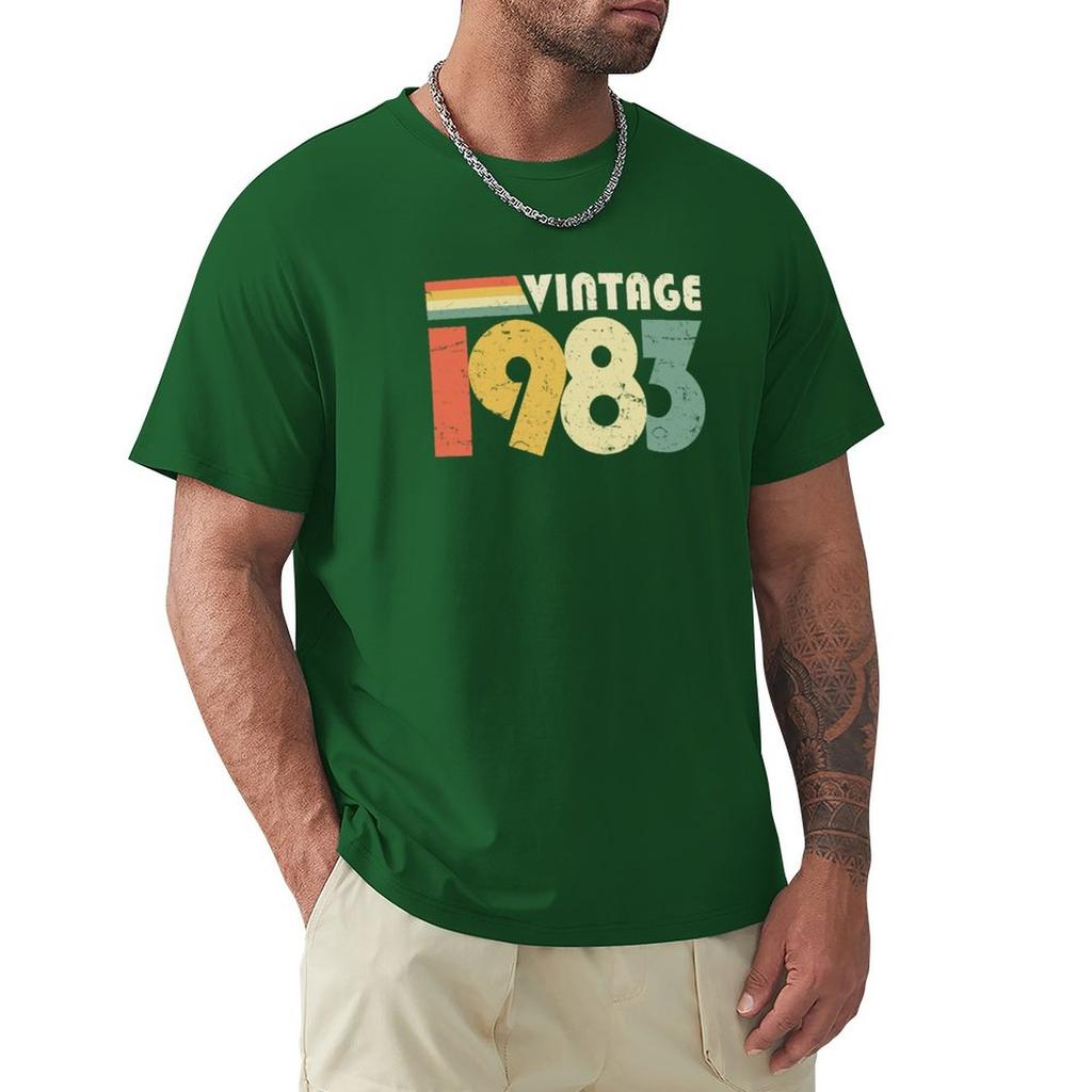 Vintage 1983 40th Birthday Gift Distressed Design TShirt Graphic T Shirts Short Tshirt Mens Plain T Shirts