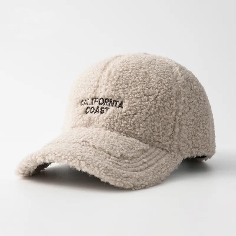 Baseball Cap Women Embroidered Letter Knit Hat For Winter Fashion Style