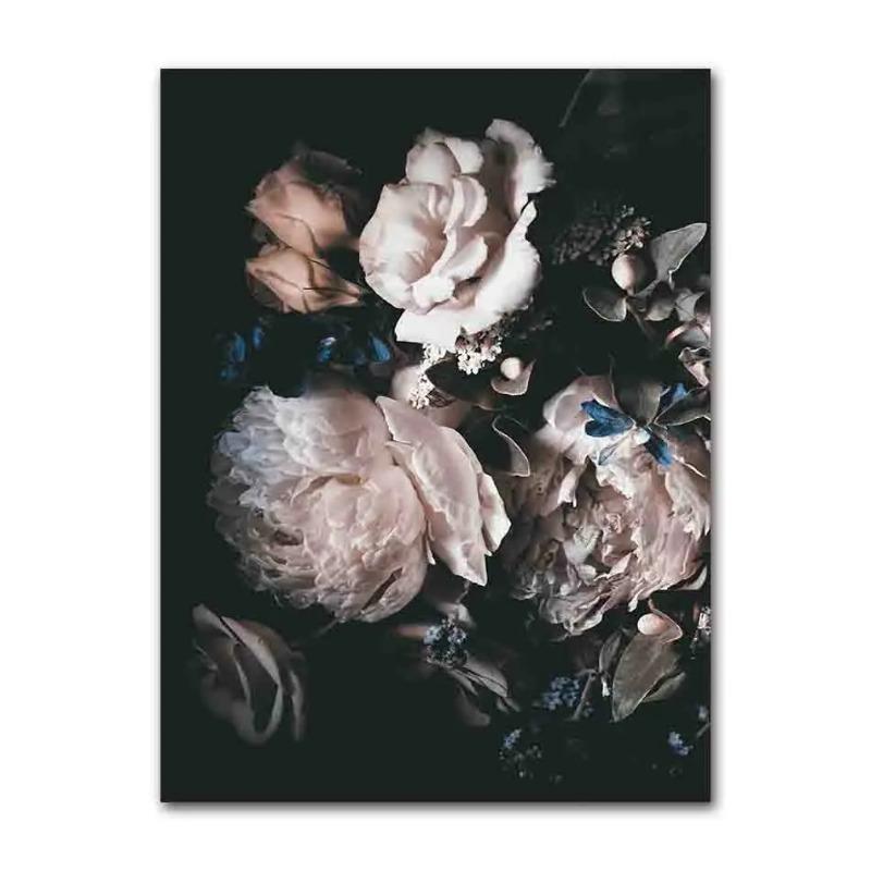 

Розовый Белый Цветок Лист Растение Постер Скандинавский Ботанический Принт Холст Живопись Настенное Искусство Украшение Картина Домашний Декор 20x30cm no frame