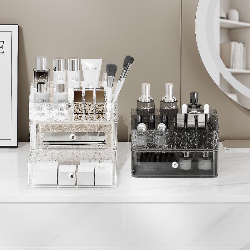 Pudełko do przechowywania z wzorem diamentowym na kosmetyki i organizer do makijażu