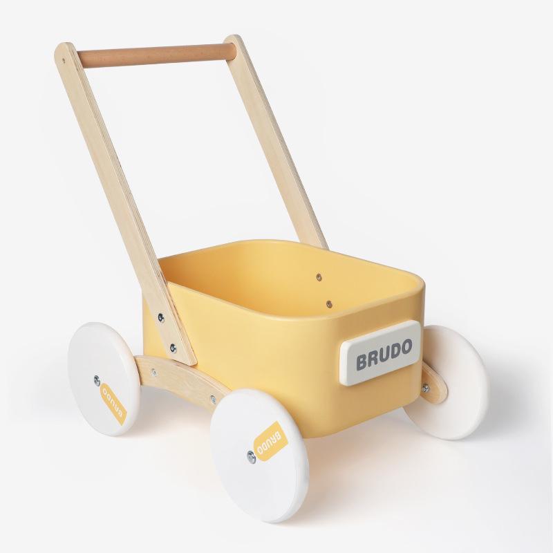 Wooden Baby Walker: Multifunctional Learning Trolley & Push Cart Toy