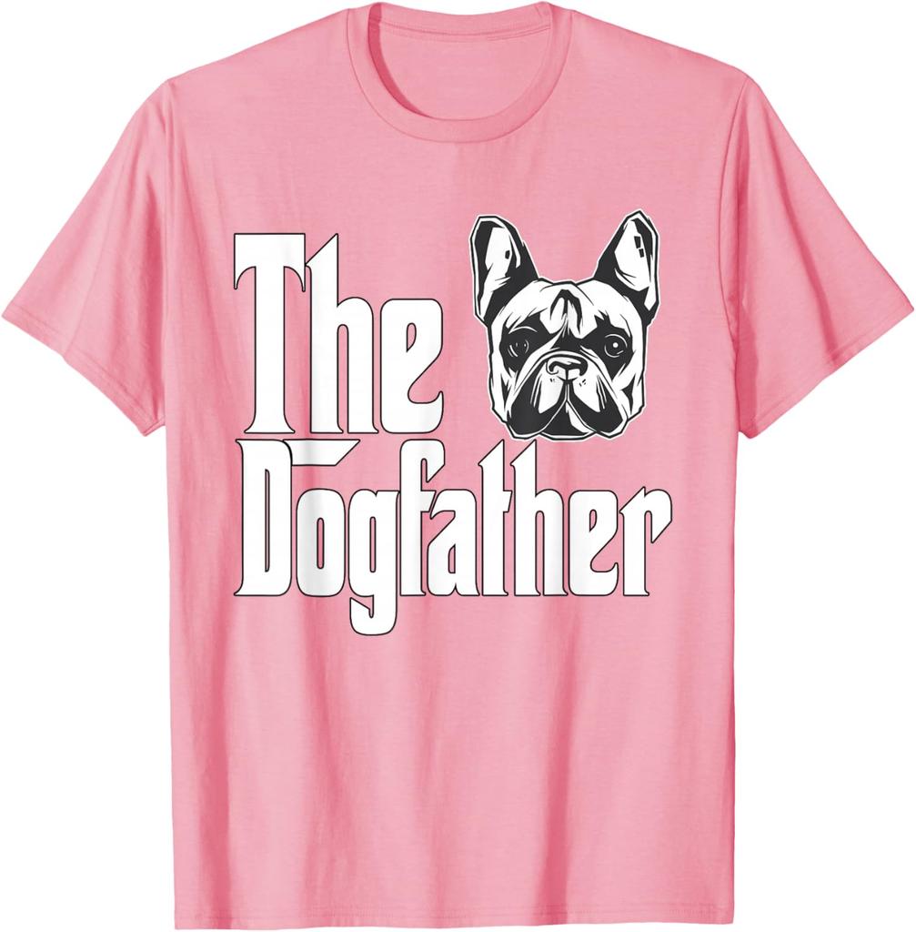 The Dogfather French Bulldog Graphic Tee Mens Casual Breathable Short Sleeve TShirt