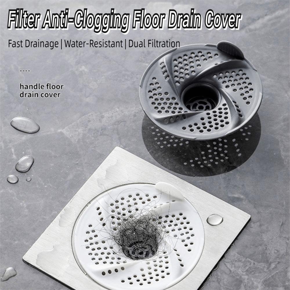 3pcs New Vortex Floor Drain Rotating Anti-Clogging Drain Cover Bug Proof Mesh Design Sink Strainer Shower Drain