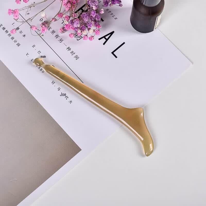 Tan Mujiang Calla Lily Sheep Horn Massage Board