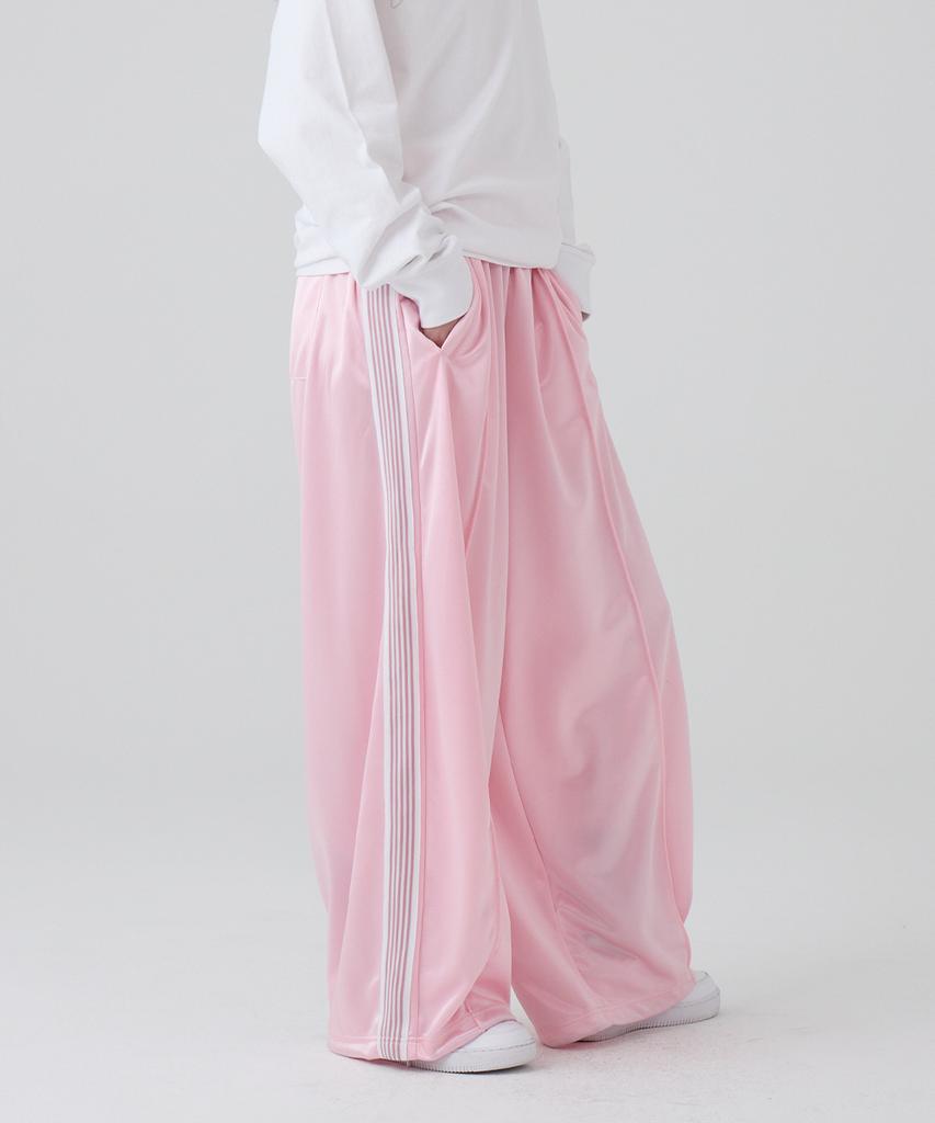 DANGLEDROP Dgdp Balloon Fit Curved Line Track Pants_Light Pink
