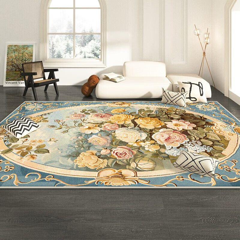 Tappeto Stile Floreale Pianta Nordica Soggiorno Decorazione Lusso Tappeto Morbido Floreale 200x300cm Camera da Letto Fondo Letto Tappetino Antiscivolo Lavabile