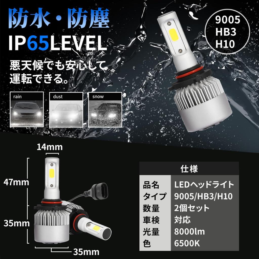 UB-Lab. Car Headlight LED Lamp Fog Light White 6500K Waterproof 8000lm (9005/HB3/H10)