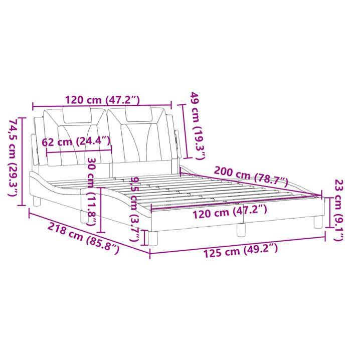VidaXL Bed Frames with Headboard, Upholstered Bed with Cushion, Double Bed, Adult Bedroom Bed, Modern, Black 120x200 Cm 3208082