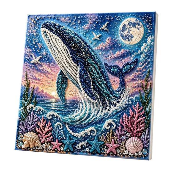 Easy Faux Pearl Crafting Project Ocean Painting Kit, Marine Life 3D Art DIY Beginner Friendly Kit Sea Turtle Fish Picture Craft Set for Adults,
