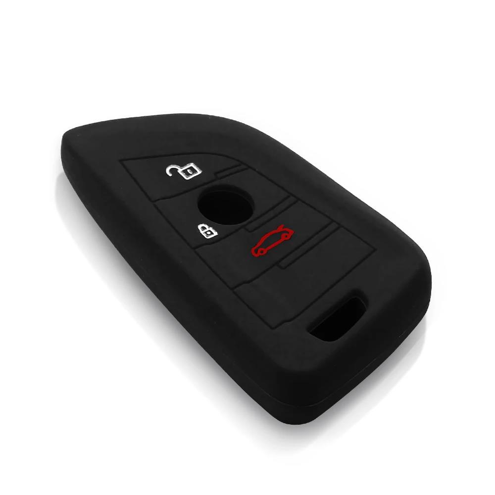KEYYOU Silicone Key Case Cover For BMW 525li F15 F16 F48 F85 G30 G11 M 2018 X1 X3 X4 X5 X6 35i 50i Keyless Fob Shell Protector
