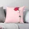 Single Stem Red Carnation Square Pillowcase Polyester Linen Velvet Pattern Zip Decor Pillow Case Home Cushion Cover X