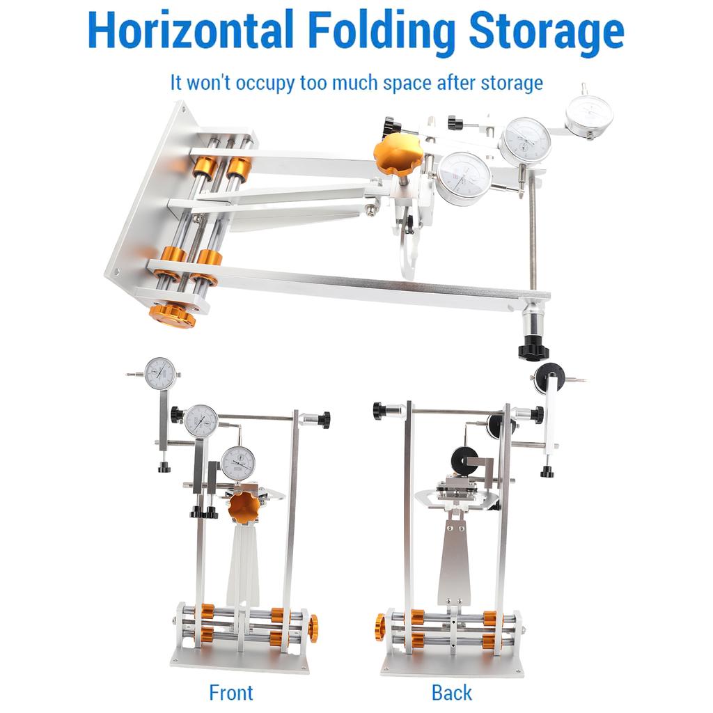 Bicycle Wheel Truing Stand Bike Wheel Alignment Repair Tool with Dial Gauge for Quick Release and Thru Axle