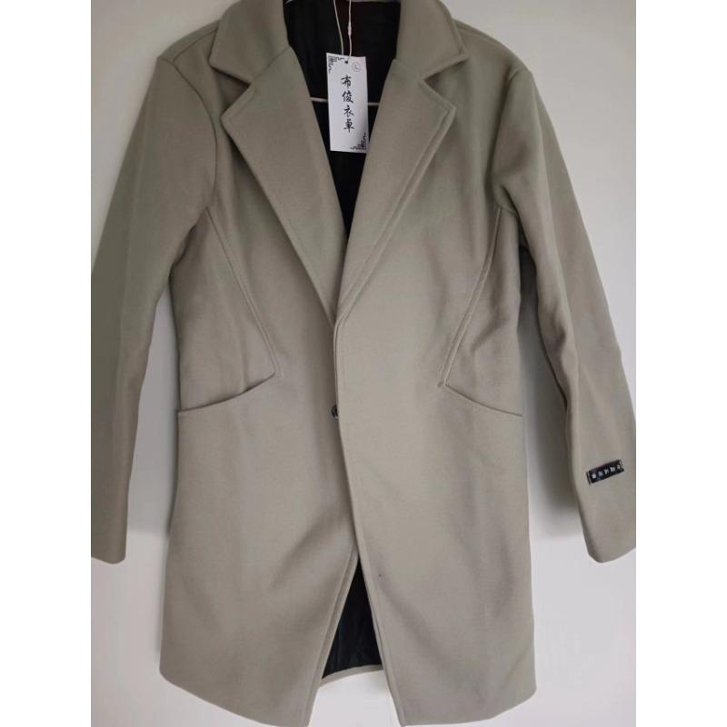 

Шерстяное пальто мужское утолщенное повседневное шерстяное пальто мужское среднее и длинное пальто-тренч M