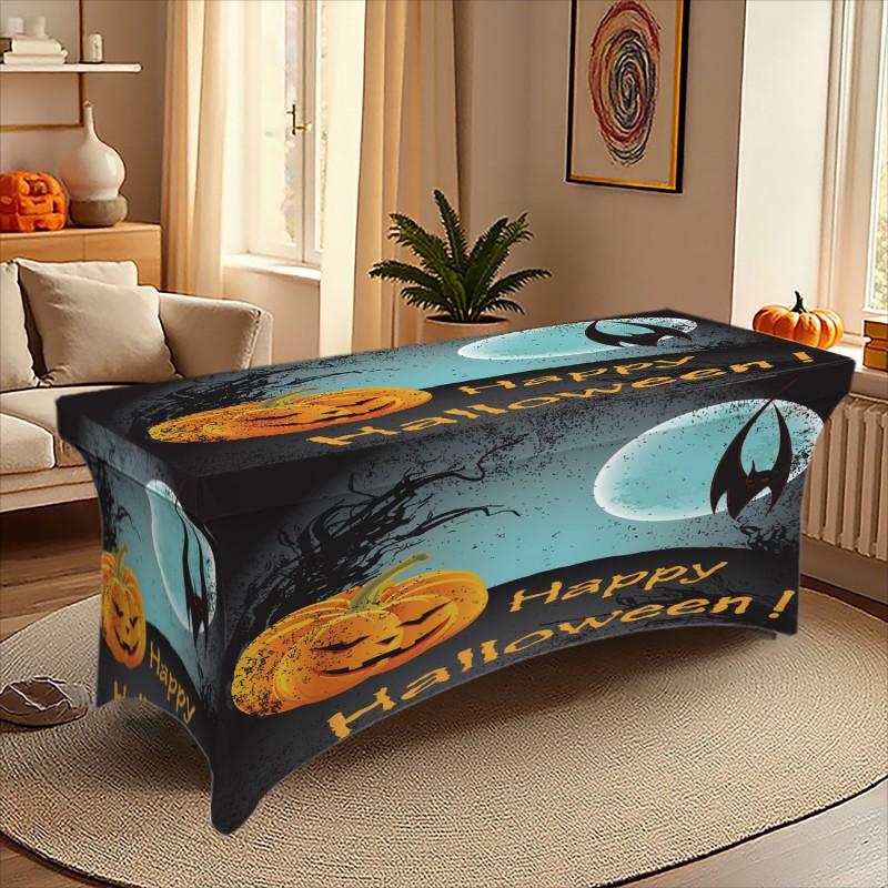 Halloween Printed Stretch Tablecloth Milk Fabric Outdoor Party Decor