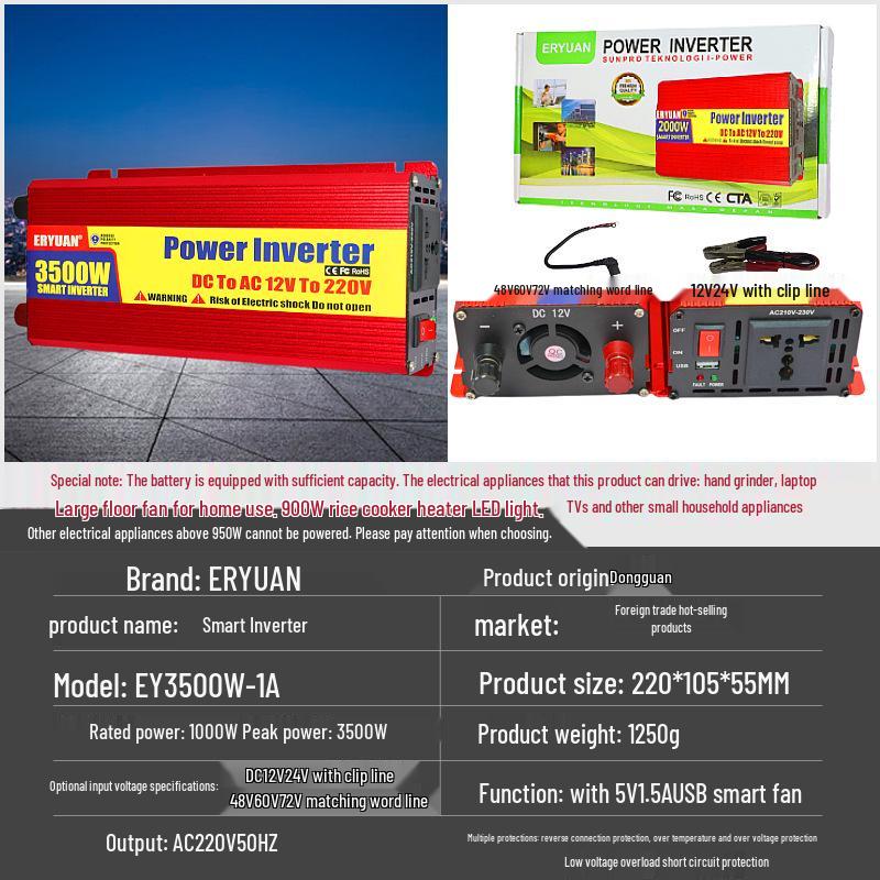 2000W Modified Wave Power Inverter: 220V for 12V/24V/48V/60V Solar and Car Use