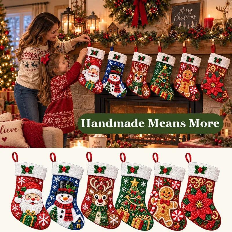 DIY Diamond Painting Christmas Stocking Kit for Christmas Trees and Reindeer Diamond Painting DIY Material Pack, Holiday Gifts