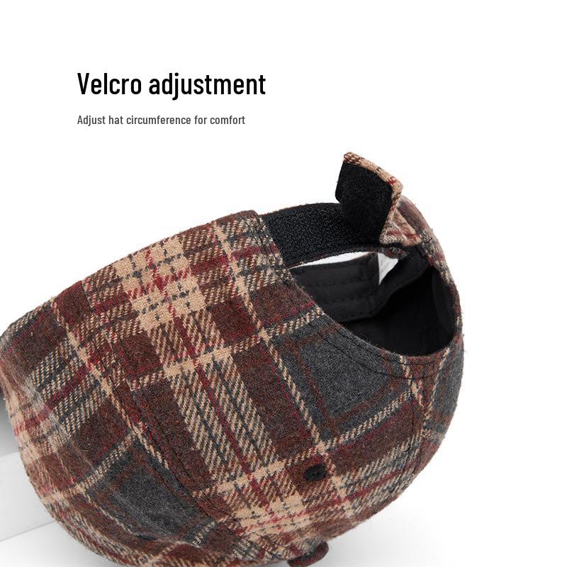 Unisex Autumn/Winter Classic Plaid Baseball Cap - Hard Top Duckbill Sun Hat