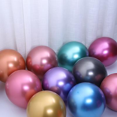 Lot de 10 ballons en latex et métal, 13,5/30,5/45,7/91,4 cm, confettis, décoration de fête d'anniversaire, mariage, épais