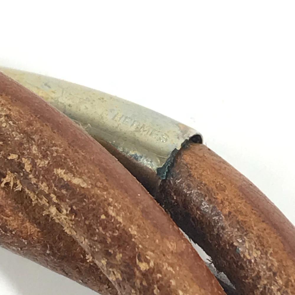 Hermes Tornado Breath Accessory Jewelry Bracelet Leather Brown/SilverHardware