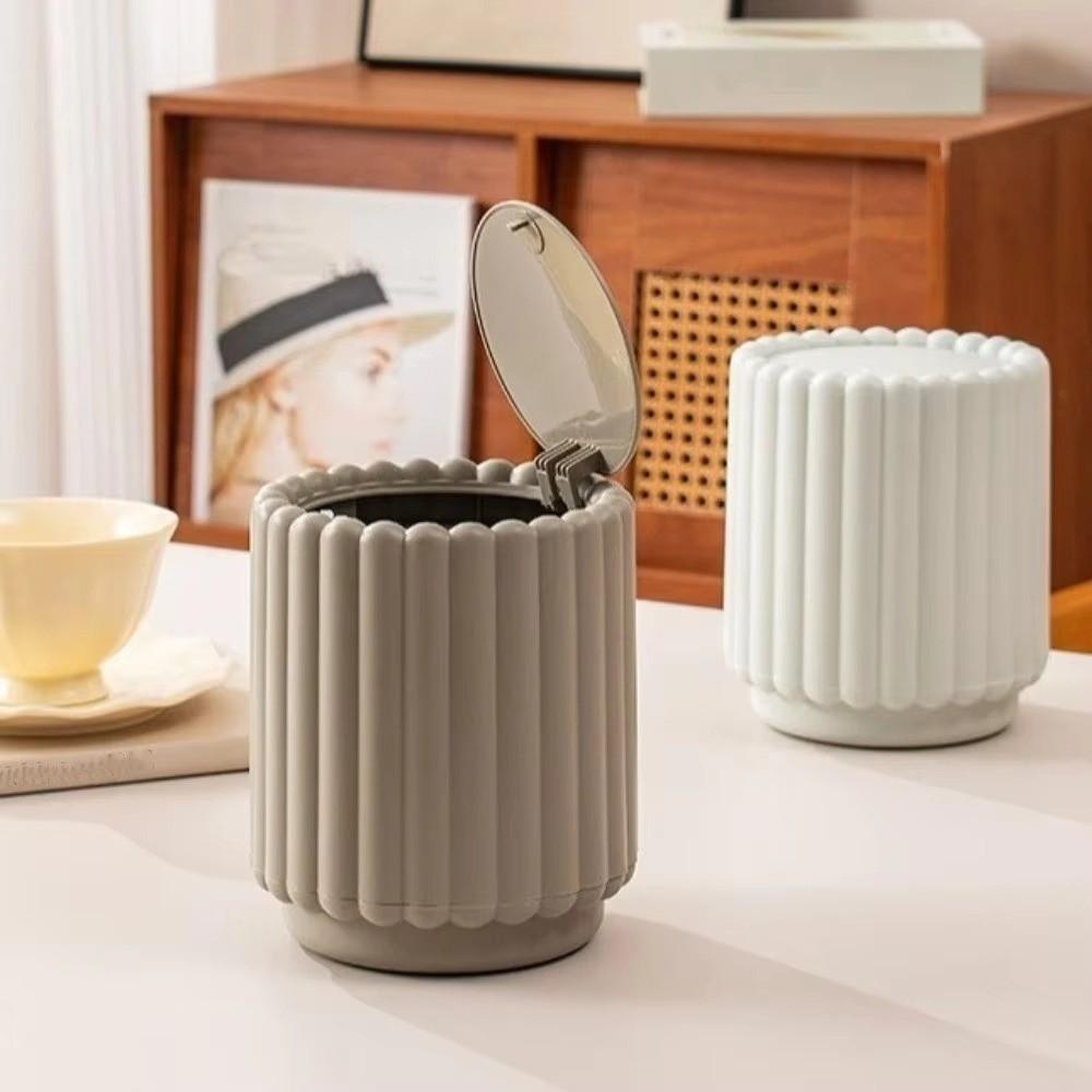 Press Open Lid Desktop Trash Can Non-slip Storage Bucket Creative Garbage Bin For Home Office