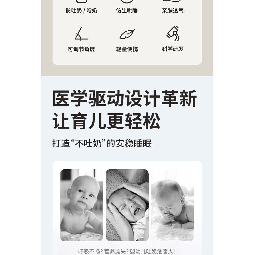 Anti-reflux Slope Cushion for Baby Feeding, Newborn Anti-overflow Milk Pillow, Baby Slope Pillow for Lying Feeding