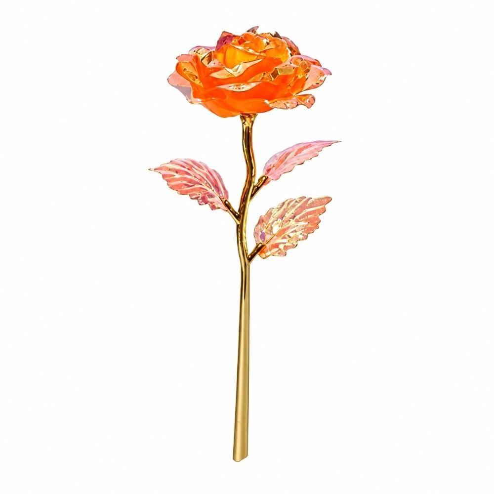 Colorful Gold Foil Rose Flower Handcrafted Artificial Crystal Flower Party Decoration