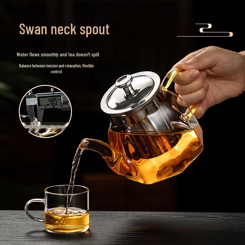Niyepao Heat-Resistant Glass Teapot with Infuser