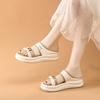 Muffin soft-soled slippers women's summer wear fashionable thick-soled non-slip maternity sandals 2025 new with skirts beach shoes